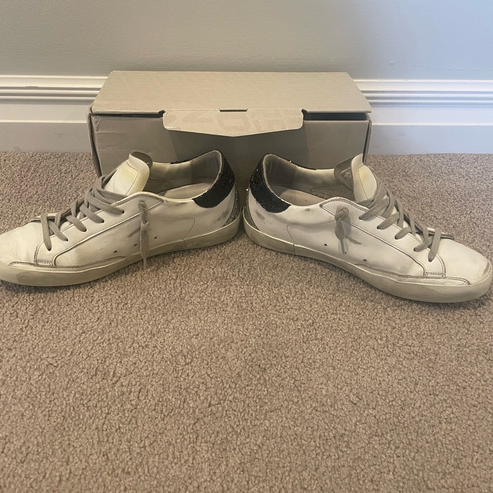 Golden Goose White Sneakers with Silver Star - Picture 8 of 14
